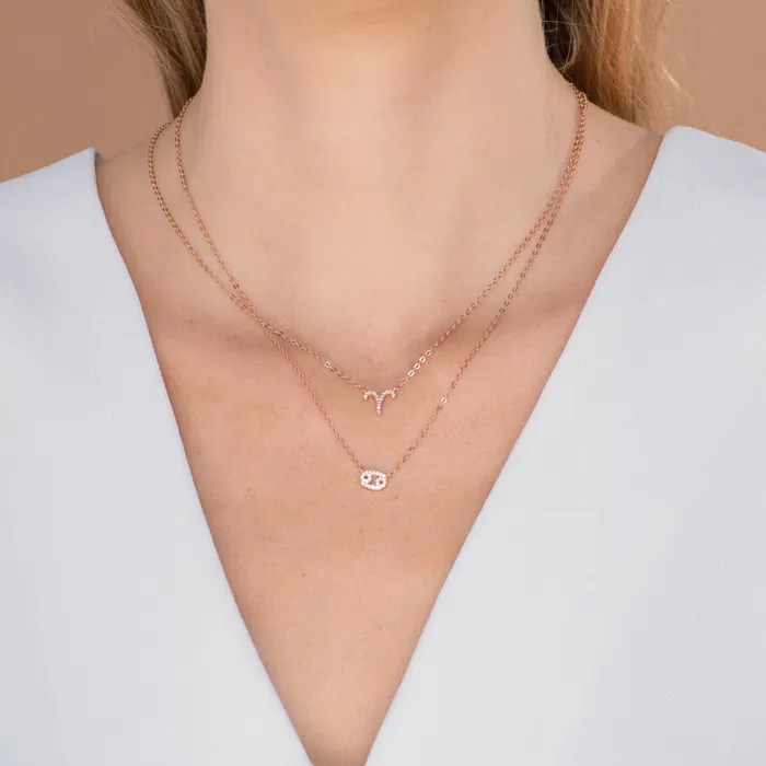 Necklaces Aries Sapphire Charm Zodiac Star Sign Necklace Camile Stone