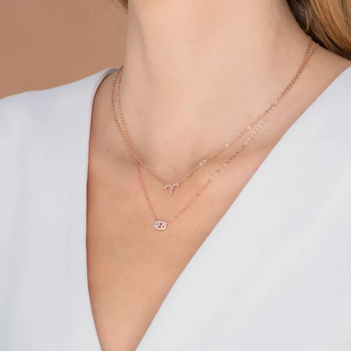 Necklaces Aries Sapphire Charm Zodiac Star Sign Necklace Camile Stone
