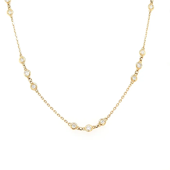 Necklaces Bezel Set Diamond Station Necklace I7103 KC Designs