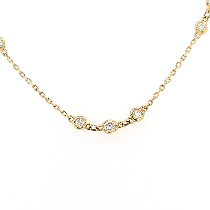 Necklaces Bezel Set Diamond Station Necklace I7103 KC Designs