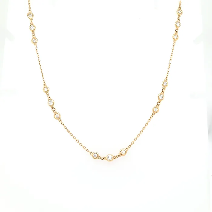 Necklaces Bezel Set Diamond Station Necklace I7103 KC Designs