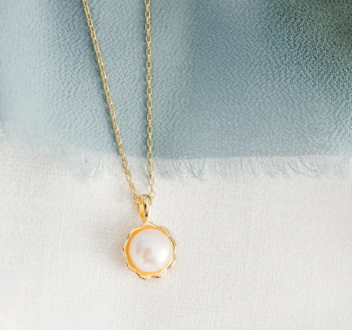 Necklaces Cherished Moments 14K GoldPlated Childrens White Freshwater Pearl Necklace for Girls