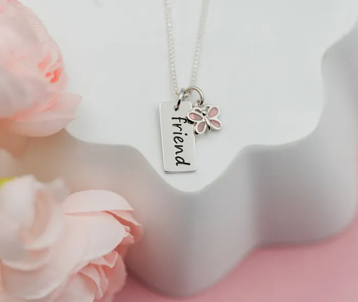 Necklaces Cherished Moments Sterling Silver Friend Necklace for Kids