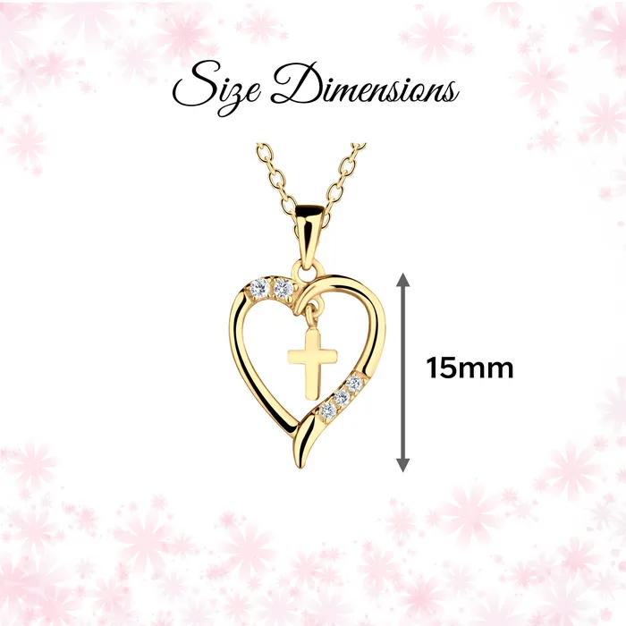Necklaces Cherished Moments Timeless First Communion Cross Heart Necklace Gift for Girls