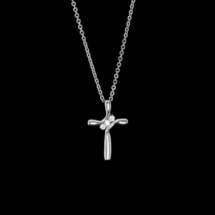Necklaces Jacob Rachel Brilliance Trinity Cross Pendant Necklace White Gold