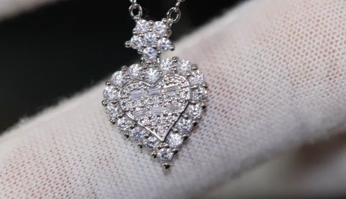 Necklaces Lab Diamonds London Diamond Heart Necklace Womens Diamond Necklace Heart Necklace with Diamonds Heart Pendant