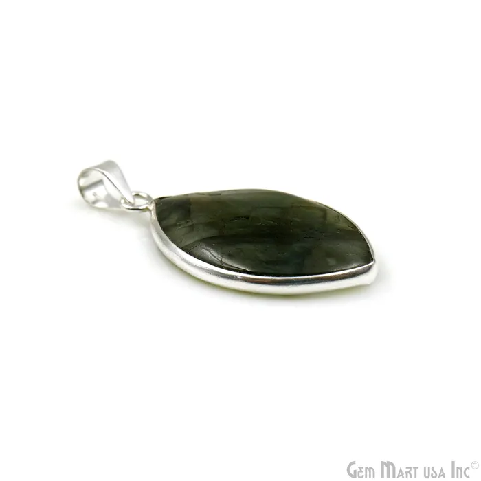 Necklaces Labradorite Gemstone Marquise 38x22mm Sterling Silver Necklace Pendant 1PC GemMartUSA