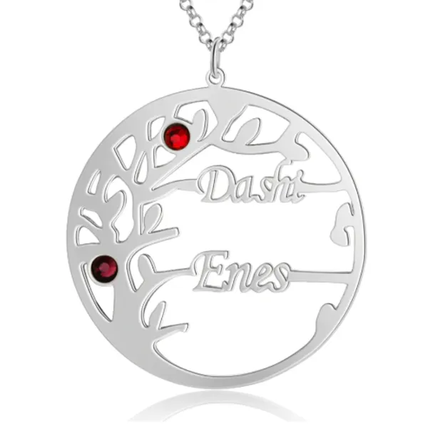 Necklaces Personalized Jewel Personalized Mother Daughter Family Tree Necklace with Custom Nameplate 3 Birthstones Best Gift for Family Members Friends