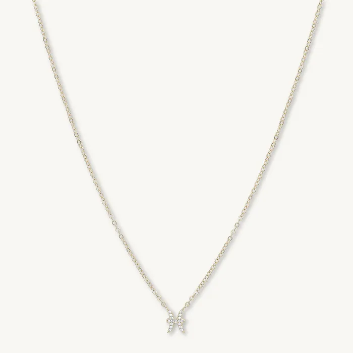 Necklaces Pisces Sapphire Charm Zodiac Star Sign Necklace Camile Stone