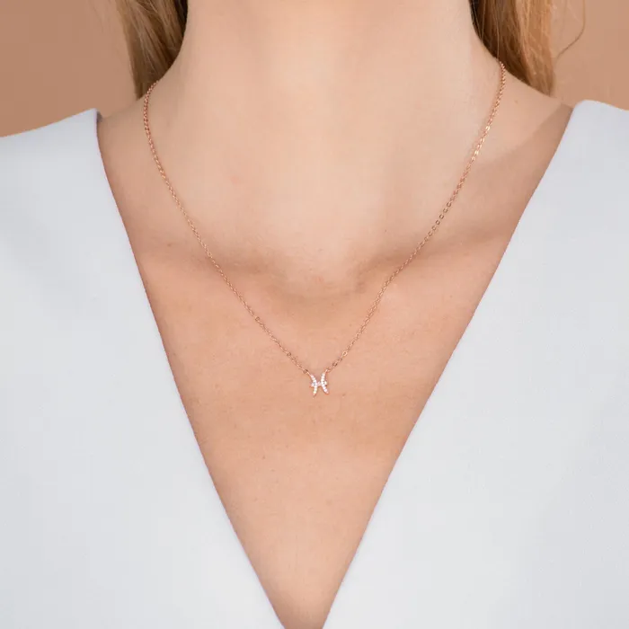 Necklaces Pisces Sapphire Charm Zodiac Star Sign Necklace Camile Stone