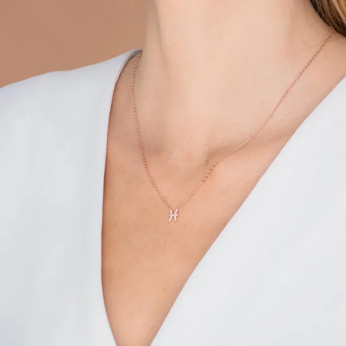 Necklaces Pisces Sapphire Charm Zodiac Star Sign Necklace Camile Stone