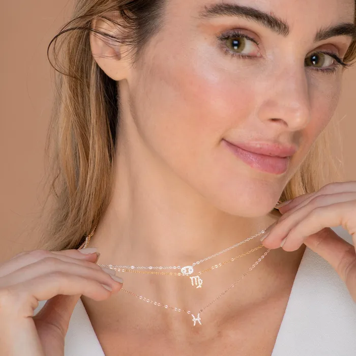 Necklaces Pisces Sapphire Charm Zodiac Star Sign Necklace Camile Stone