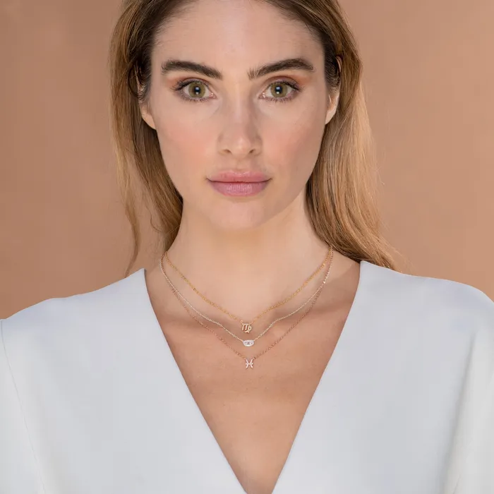 Necklaces Pisces Sapphire Charm Zodiac Star Sign Necklace Camile Stone