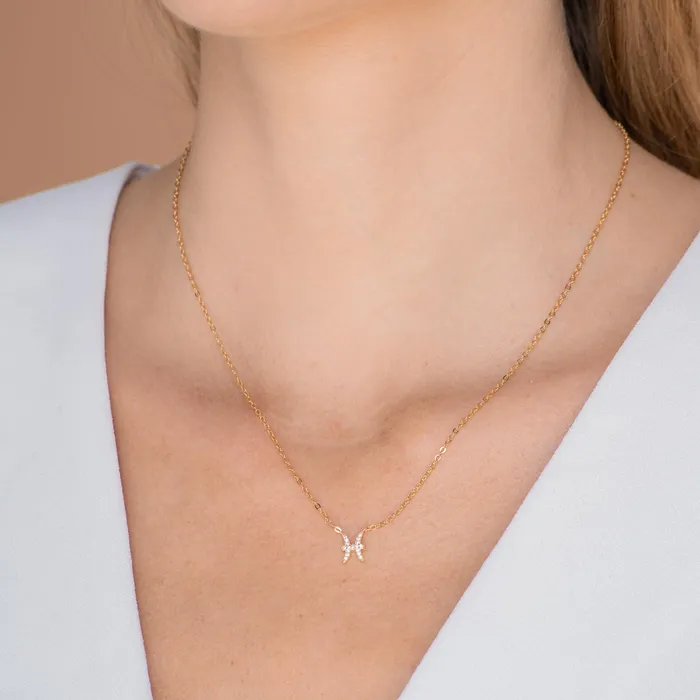 Necklaces Pisces Sapphire Charm Zodiac Star Sign Necklace Camile Stone