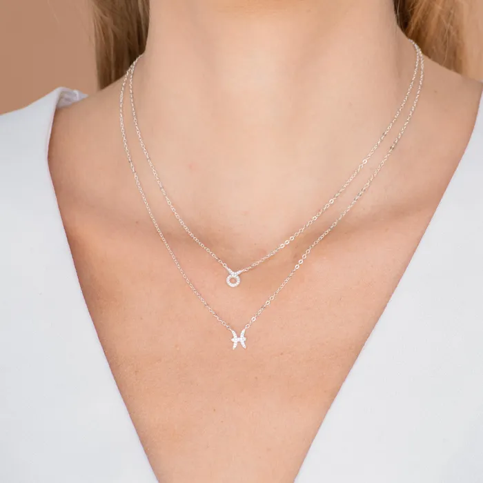 Necklaces Pisces Sapphire Charm Zodiac Star Sign Necklace Camile Stone