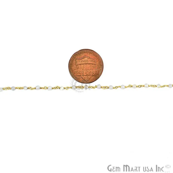 Necklaces Rainbow Moonstone Beads 2mm Gold Plated Wire Wrapped Rosary Chain GemmartUSA Necklaces Rainbow Moonstone Beads 2mm Gold Plated Wire Wrapped Rosary Chain GemmartUSA