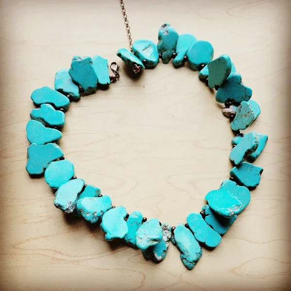 Necklaces The Jewelry Junkie Chunky Blue Turquoise Slab Collar Necklace
