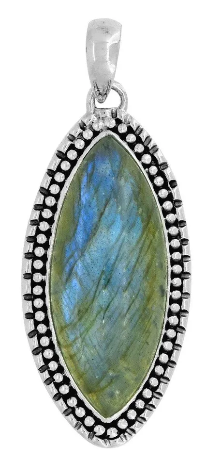 Necklaces YoTreasure Women Chain Necklace Jewelry Sterling Silver Labradorite Gemstone Pendant Graduation Gift Idea 18