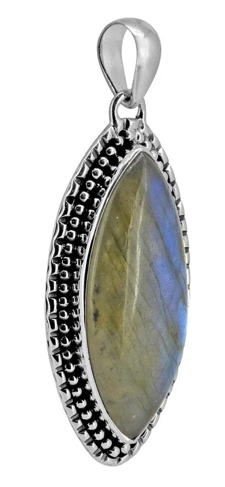 Necklaces YoTreasure Women Chain Necklace Jewelry Sterling Silver Labradorite Gemstone Pendant Graduation Gift Idea 18