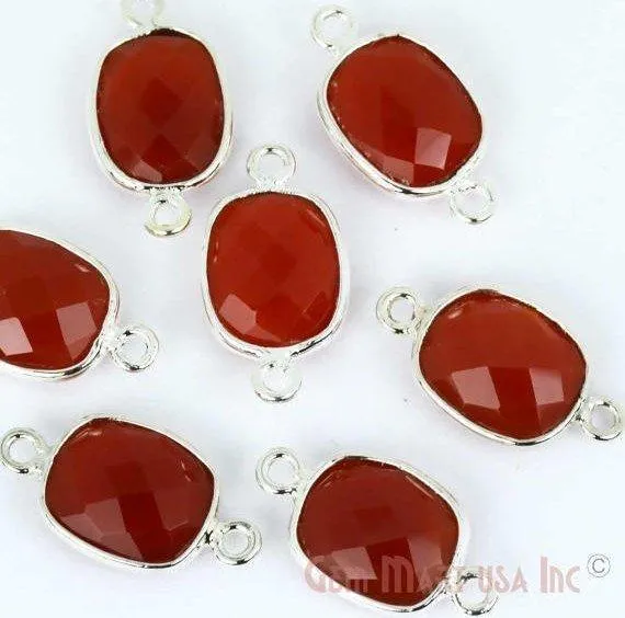 Octagon 9x11mm Double Bail Silver Bezel Gemstone Connector GemMartUSA Rings