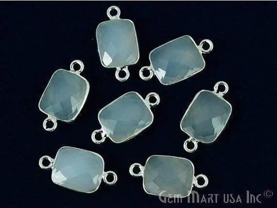 Octagon 9x11mm Double Bail Silver Bezel Gemstone Connector GemMartUSA Rings