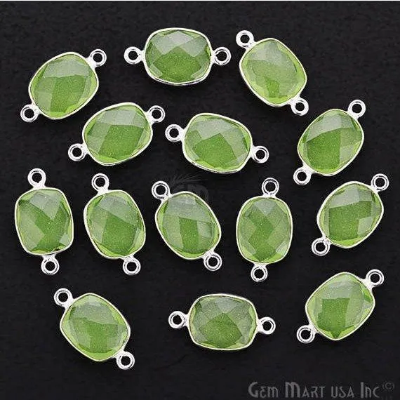 Octagon 9x11mm Double Bail Silver Bezel Gemstone Connector GemMartUSA Rings