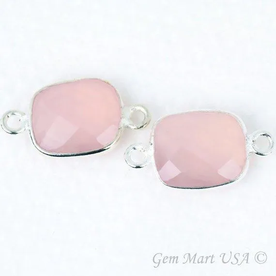 Octagon 9x11mm Double Bail Silver Bezel Gemstone Connector GemMartUSA Rings