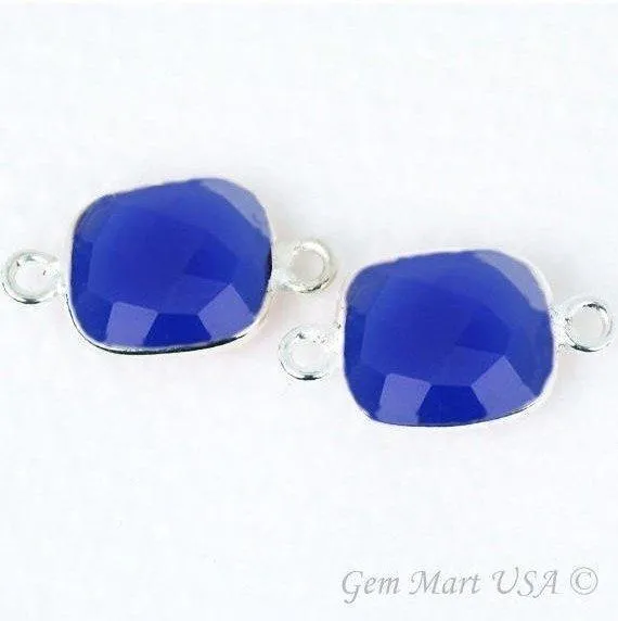 Octagon 9x11mm Double Bail Silver Bezel Gemstone Connector GemMartUSA Rings