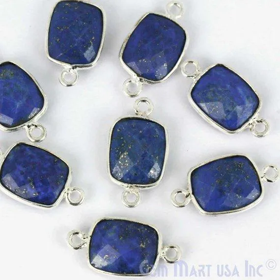 Octagon 9x11mm Double Bail Silver Bezel Gemstone Connector GemMartUSA Rings