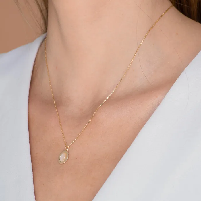 Oval Moonstone Pendant Necklace Camile Stone Necklaces