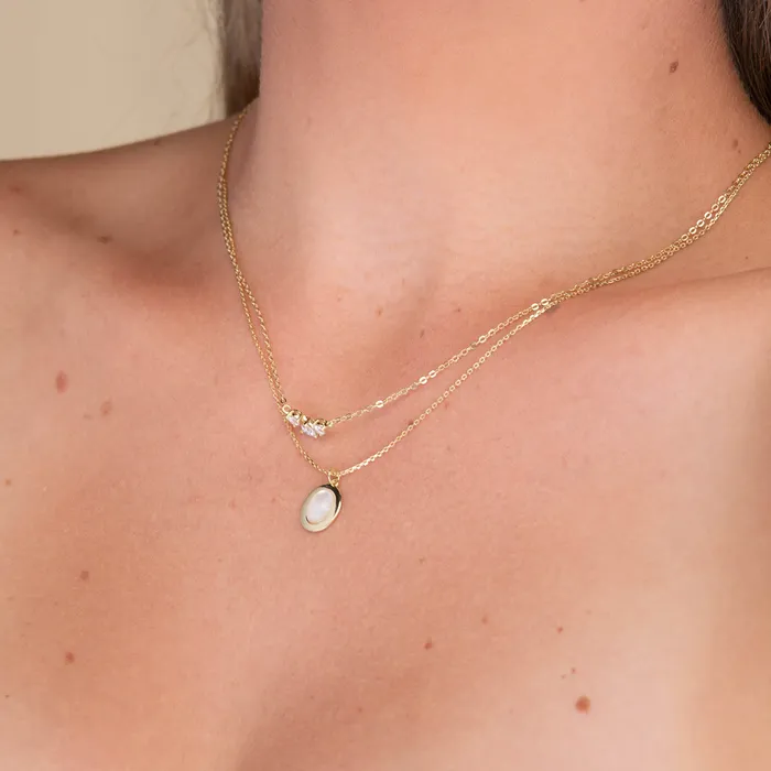 Oval Moonstone Pendant Necklace Camile Stone Necklaces