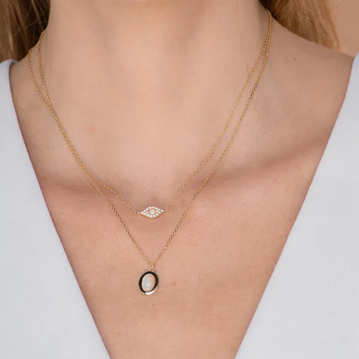 Oval Moonstone Pendant Necklace Camile Stone Necklaces