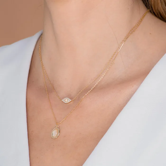 Oval Moonstone Pendant Necklace Camile Stone Necklaces