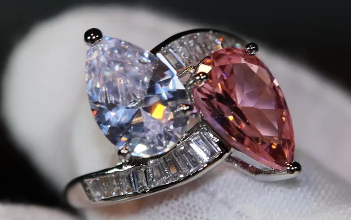 Pink Diamond Ring Teardrop Ring Pear Shape Ring Teardrop Engagement Ring Engagement Ring Diamond Wedding Rings Lab Diamonds London Rings