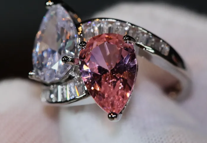 Pink Diamond Ring Teardrop Ring Pear Shape Ring Teardrop Engagement Ring Engagement Ring Diamond Wedding Rings Lab Diamonds London Rings