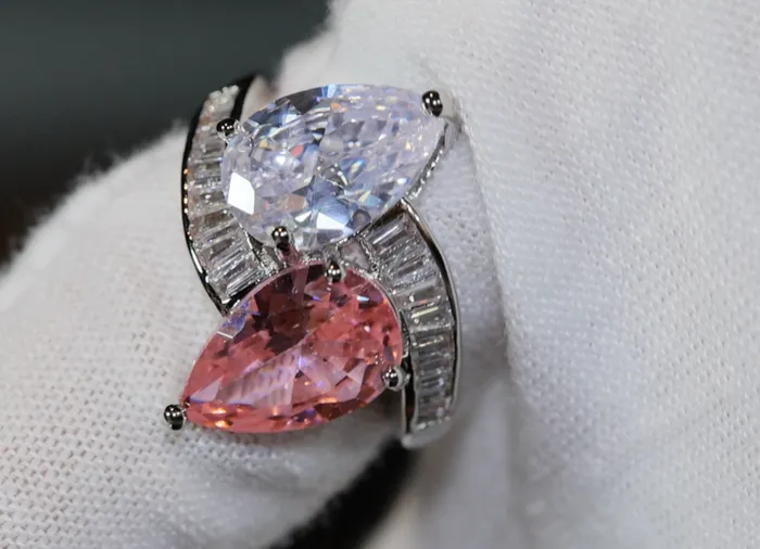 Pink Diamond Ring Teardrop Ring Pear Shape Ring Teardrop Engagement Ring Engagement Ring Diamond Wedding Rings Lab Diamonds London Rings