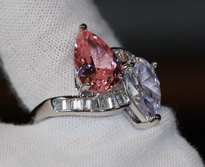 Pink Diamond Ring Teardrop Ring Pear Shape Ring Teardrop Engagement Ring Engagement Ring Diamond Wedding Rings Lab Diamonds London Rings