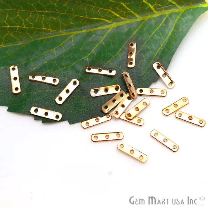 PreStyled Sets 5pc Lot Gold Spacers Bar 3 Hole Bar Gold Plated Multi Strand Connector GemMartUSA PreStyled Sets 5pc Lot Gold Spacers Bar 3 Hole Bar Gold Plated Multi Strand Connector GemMartUSA