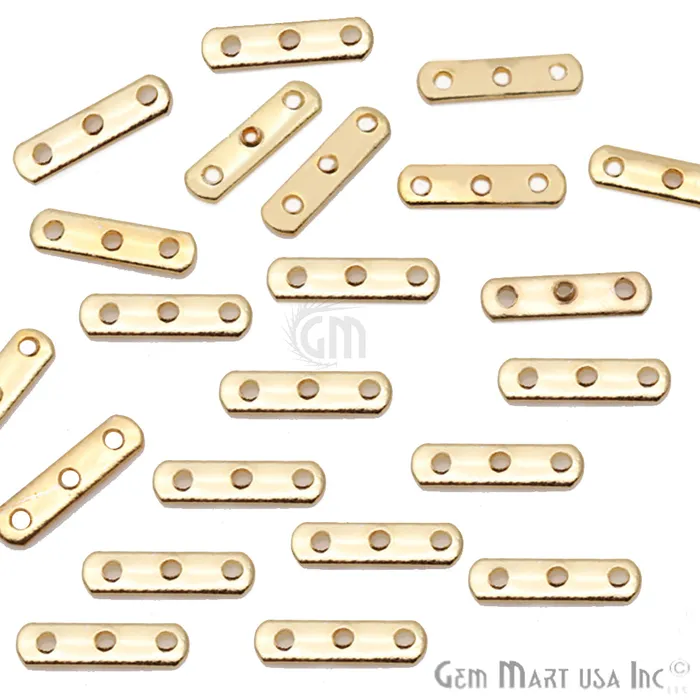 PreStyled Sets 5pc Lot Gold Spacers Bar 3 Hole Bar Gold Plated Multi Strand Connector GemMartUSA