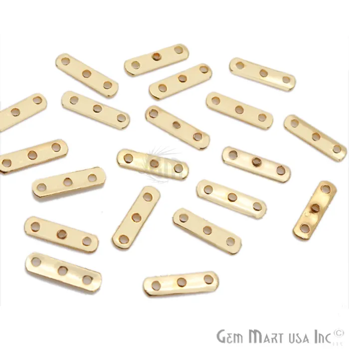 PreStyled Sets 5pc Lot Gold Spacers Bar 3 Hole Bar Gold Plated Multi Strand Connector GemMartUSA