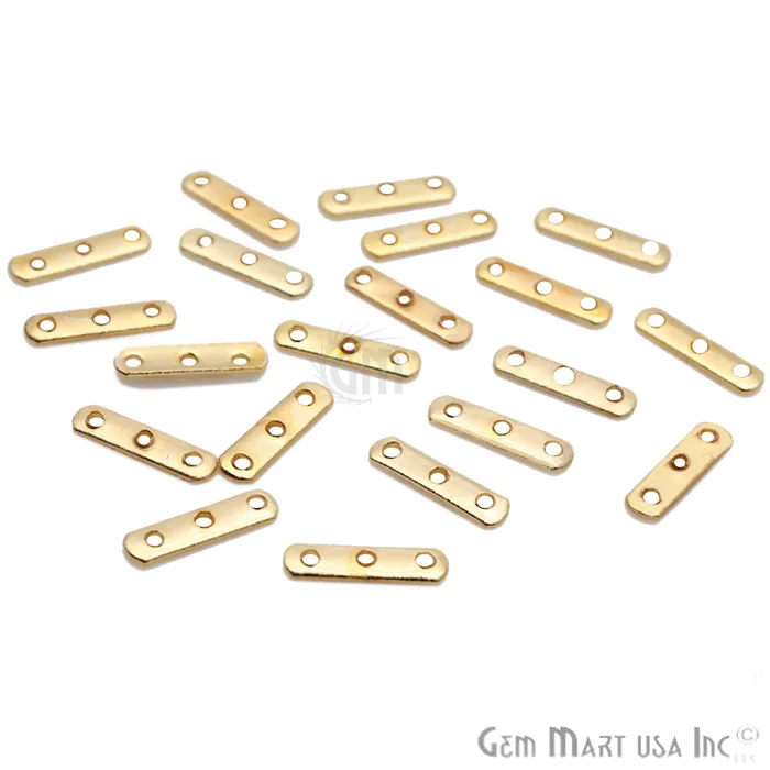 PreStyled Sets 5pc Lot Gold Spacers Bar 3 Hole Bar Gold Plated Multi Strand Connector GemMartUSA
