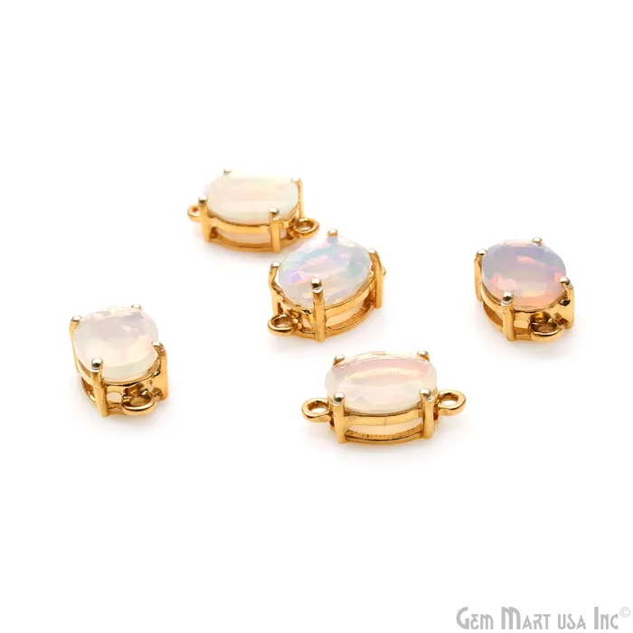 PreStyled Sets GemMartUSA Ethiopian Opal Prong Setting Gold Plated Gemstone Connector PreStyled Sets GemMartUSA Ethiopian Opal Prong Setting Gold Plated Gemstone Connector