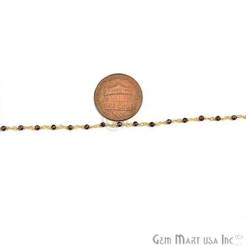 PreStyled Sets GemmartUSA Garnet 2mm Gold Plated Wire Wrapped Beads Rosary Chain PreStyled Sets GemmartUSA Garnet 2mm Gold Plated Wire Wrapped Beads Rosary Chain