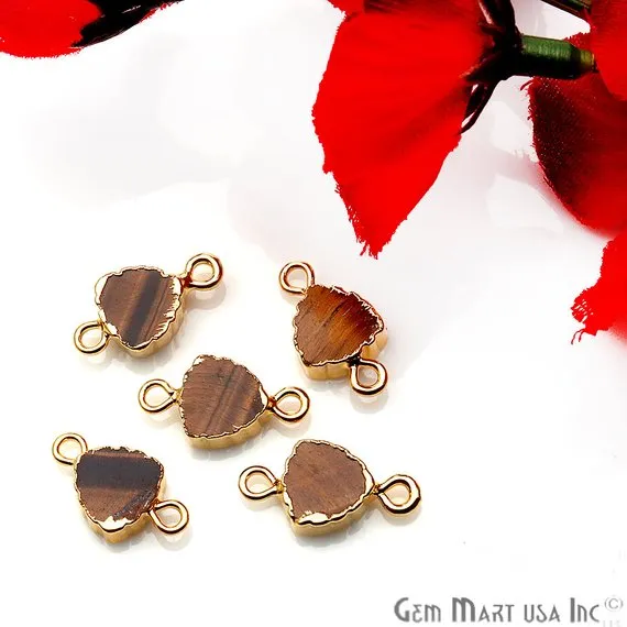 PreStyled Sets GemMartUSA Trillion 8mm Double Bail Gemstone Zig Zag Gold Edged Connector