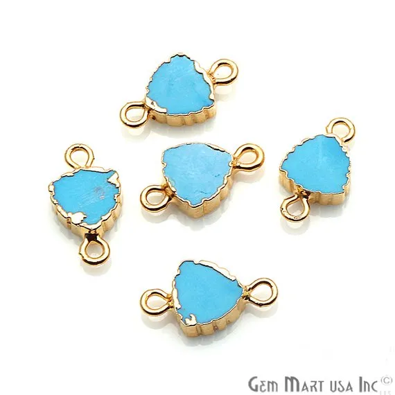 PreStyled Sets GemMartUSA Trillion 8mm Double Bail Gemstone Zig Zag Gold Edged Connector