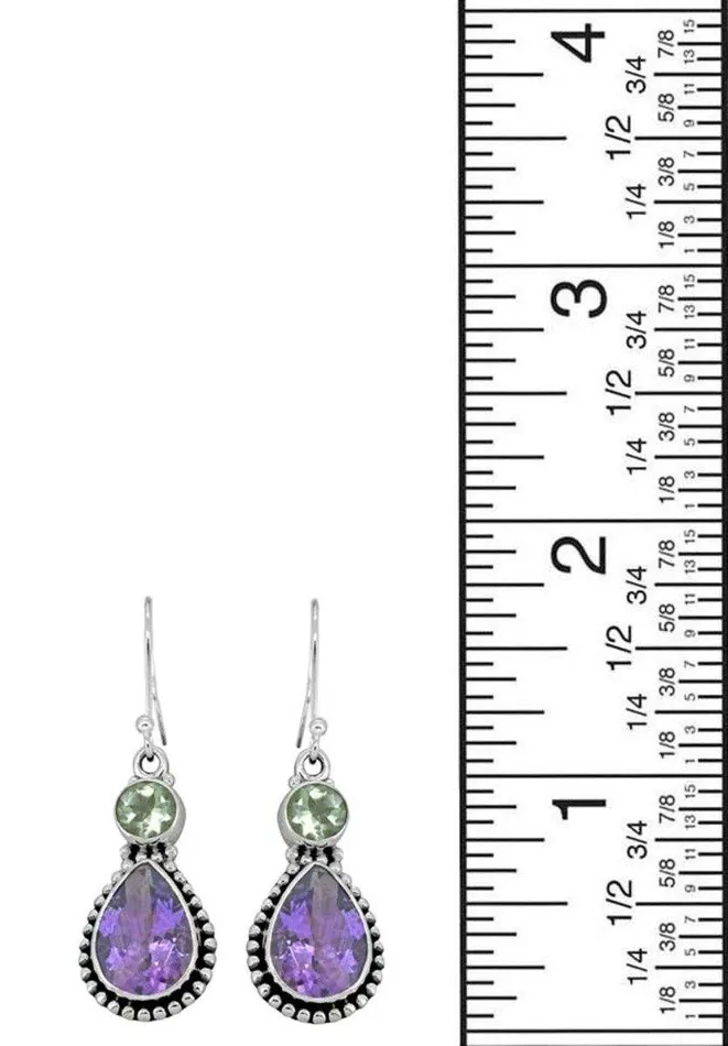 Purple Green Amethyst Earrings Solid 925 Sterling Silver YoTreasure Earrings
