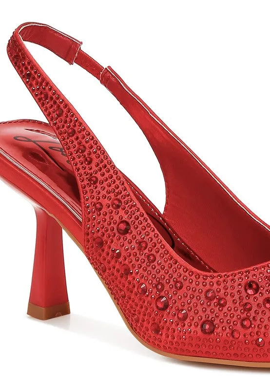 Rag Company Earrings Ararki Luxurious Satin Pearl Slingback Sandals