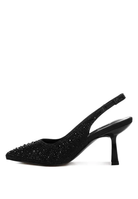 Rag Company Earrings Ararki Luxurious Satin Pearl Slingback Sandals