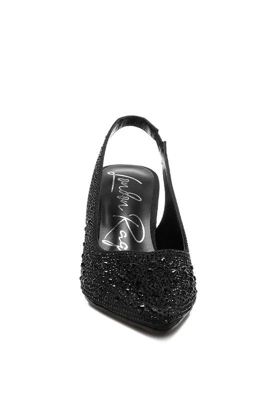 Rag Company Earrings Ararki Luxurious Satin Pearl Slingback Sandals