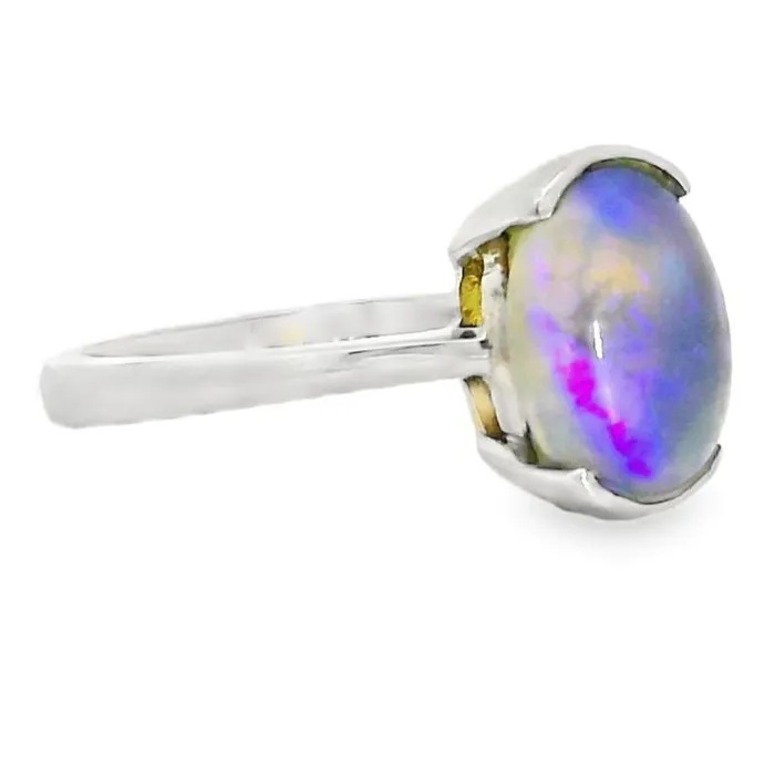 Rings Australian Opal Cutters Australian Opal Black Ring set in Sterling Silver Rings Australian Opal Cutters Australian Opal Black Ring set in Sterling Silver